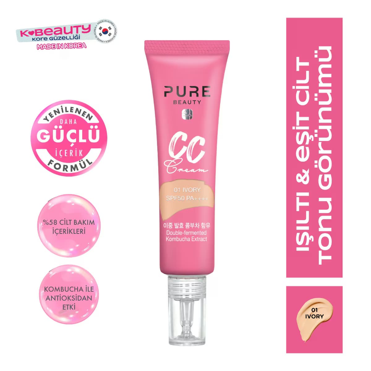 Pure Beauty CC Krem Spf50 Pa+++ Ivory 30 ml