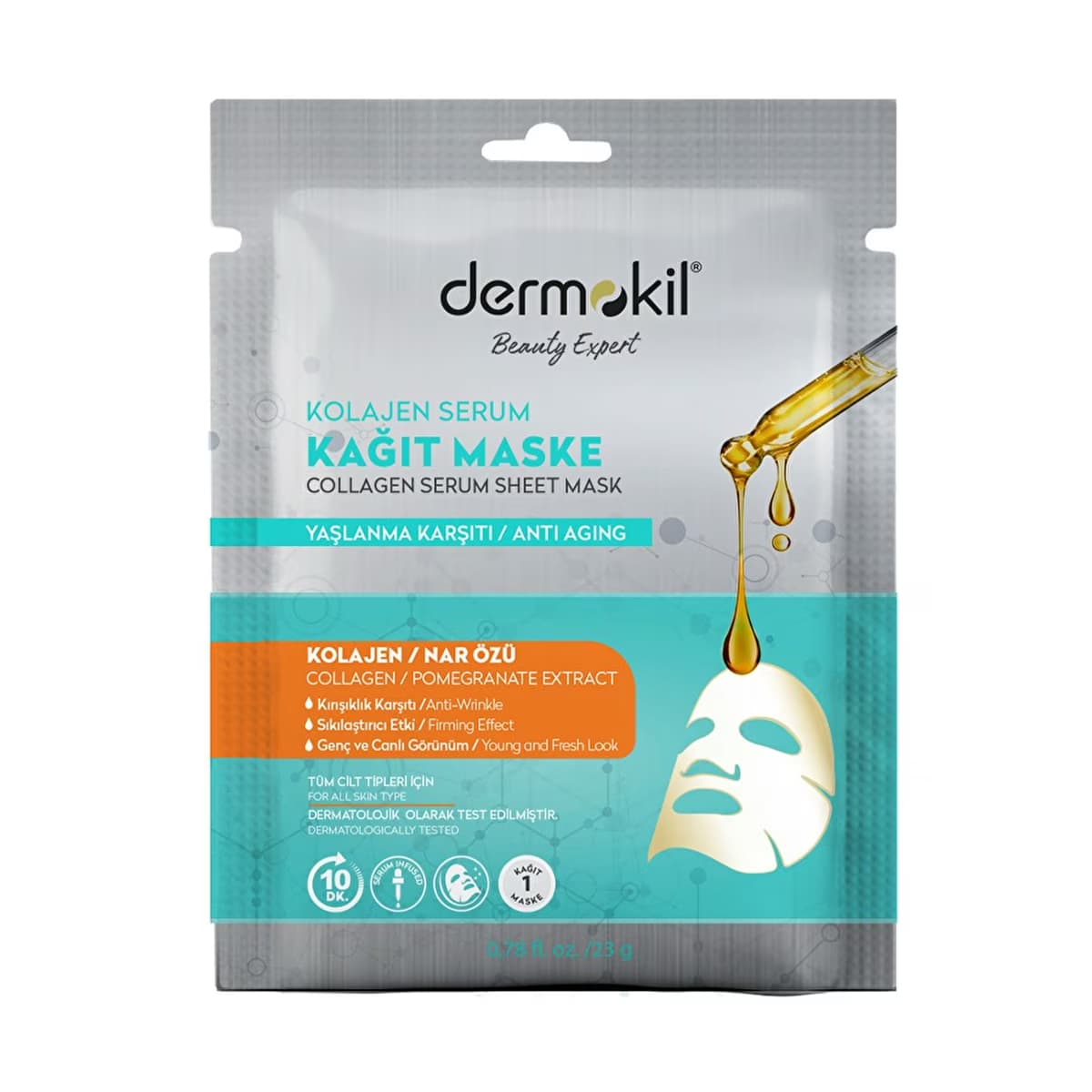 Dermokil Kolajen İçerikli Kağıt Serum Maske - Gratis