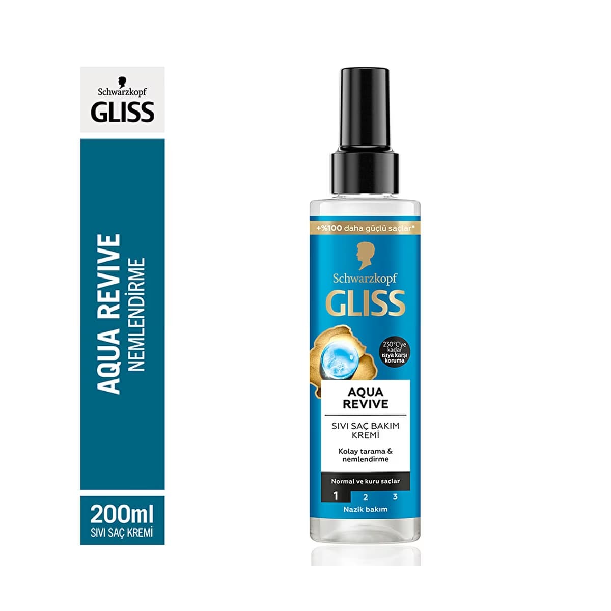 Gliss Aqua Revive Nemlendirici Sıvı Saç Bakım Kremi - Hyaluron ve Deniz Yosunu Özü ile 200 ml - Gratis
