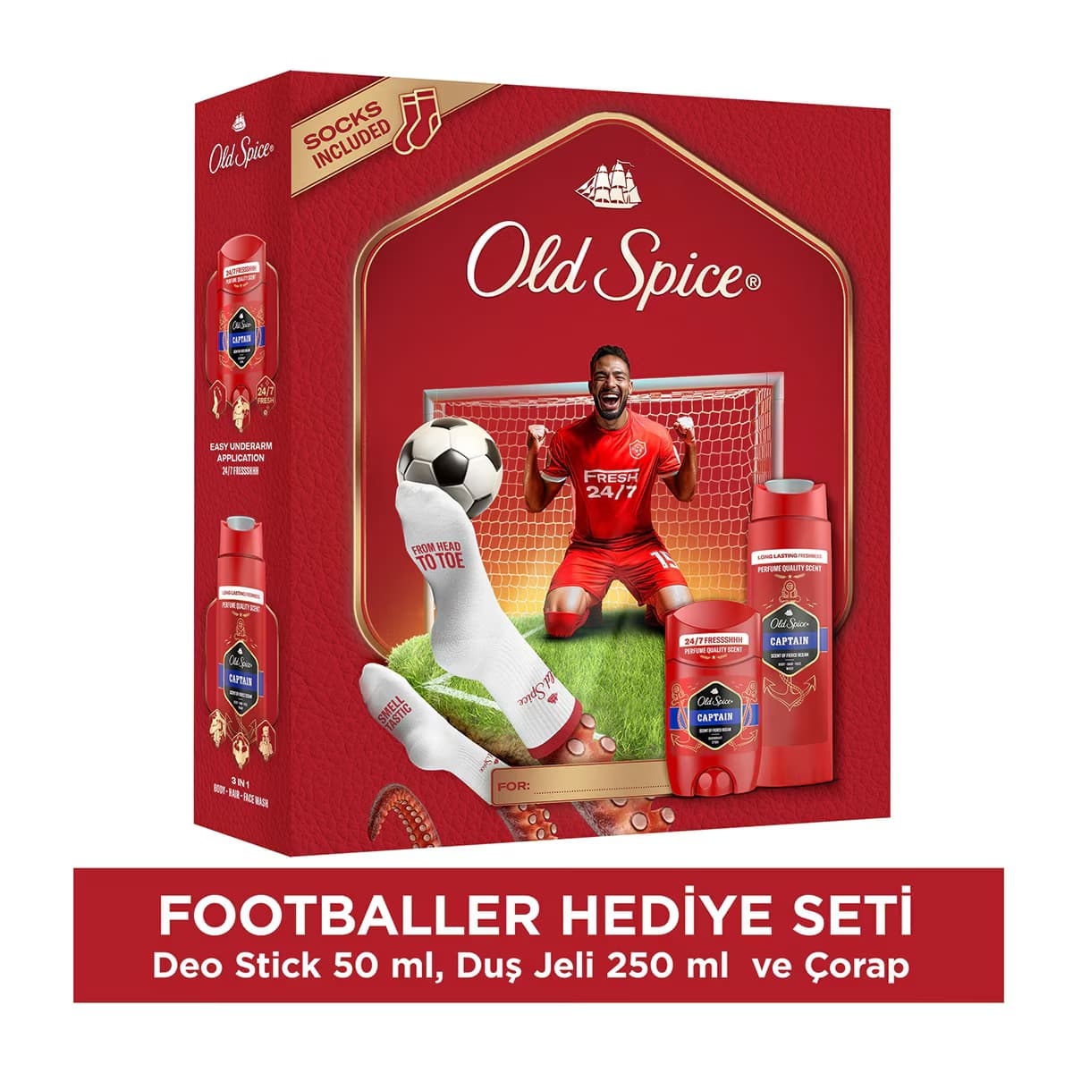 Old Spice Captain Stick + Duş Jeli 250 ml + Çorap Set