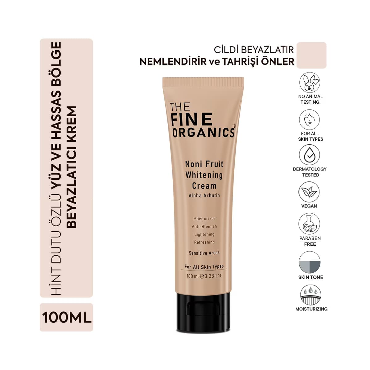 The Fine Organics Hint Dutu Özlü Beyazlatıcı Yüz ve Vücut Kremi 100 ml - Gratis