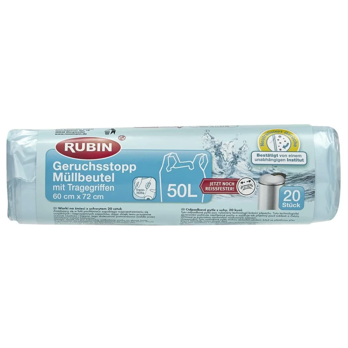 Rubin Çöp Torbası Kulplu - 50 Litre 60x72 cm 20 Adet