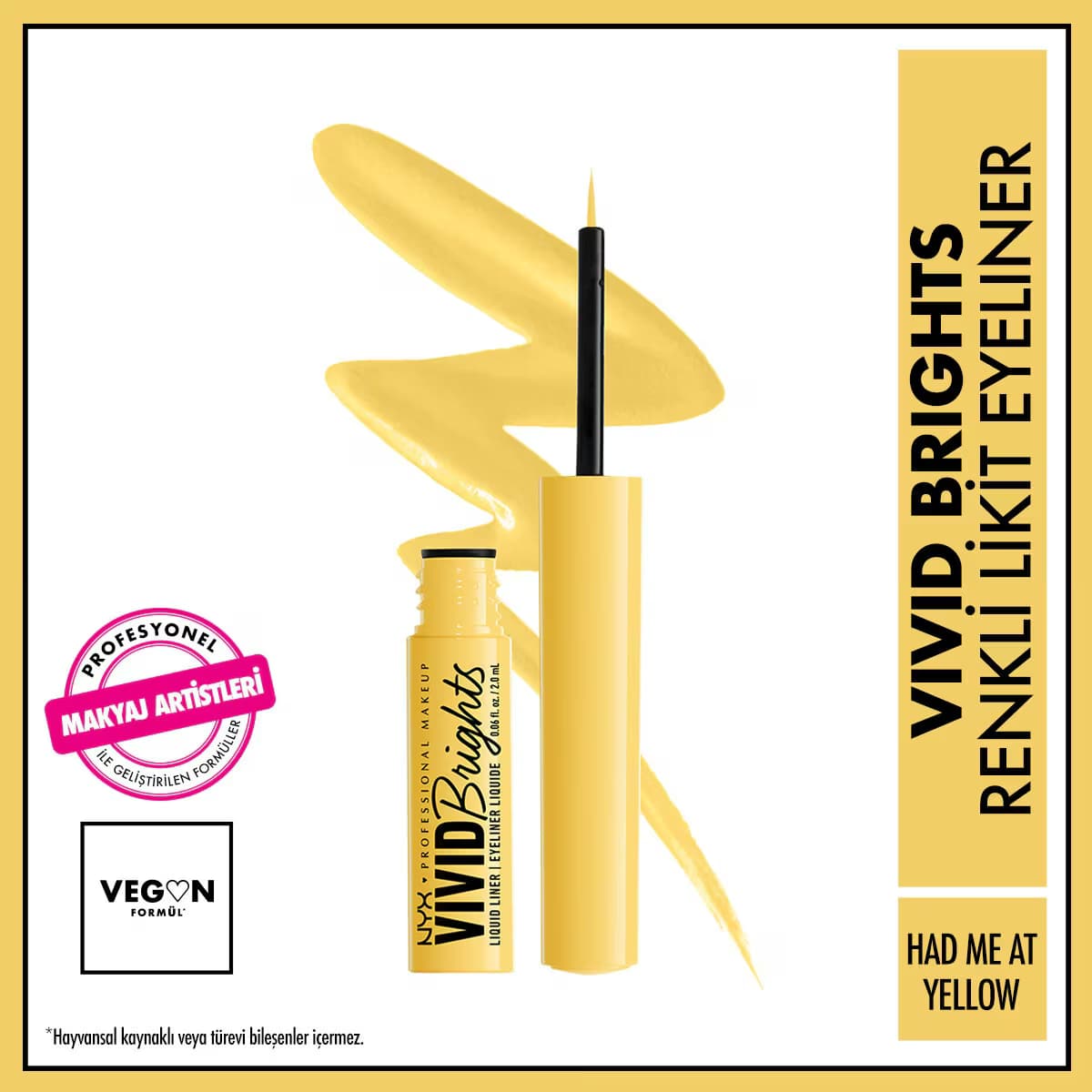 Nyx Professional Makeup Vivid Brights Likit Eyeliner Had Me At Yellow