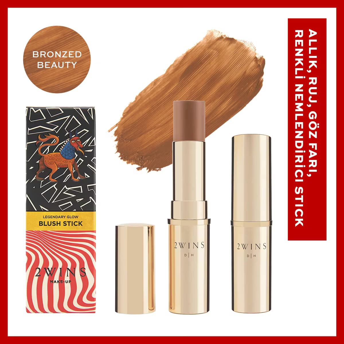 2Wins Beauty Legendary Glow Blush Stick Bronzed Beauty