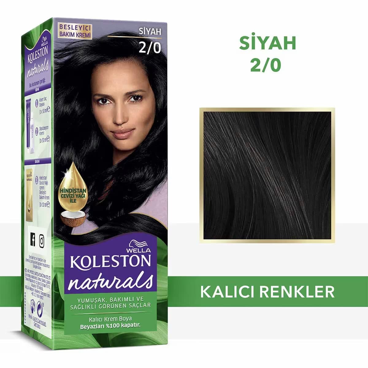 Wella Koleston Naturals Saç Boyası 2/0 Siyah