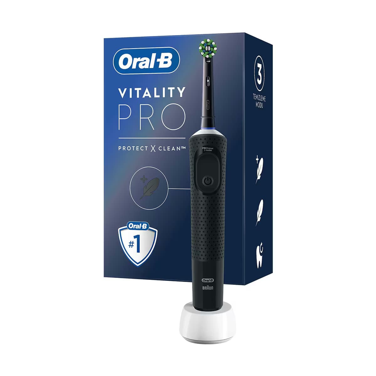 Oral-B Şarjlı/Elektrikli Diş Fırçası Vitality Pro Siyah Koruma ve Temizlik