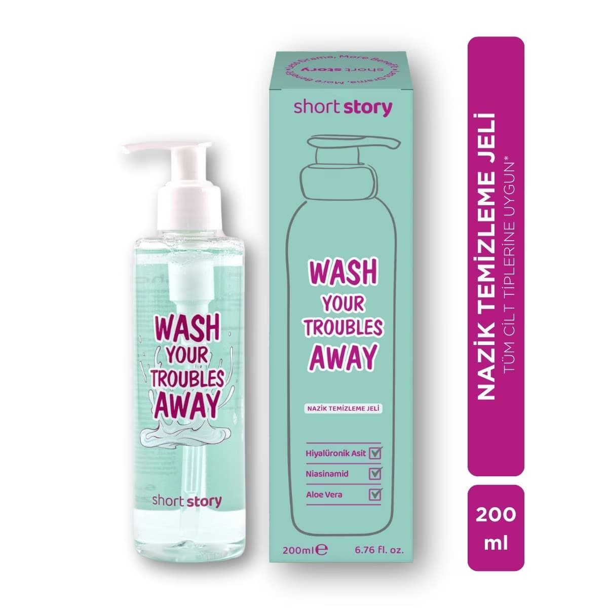 Short Story Wash Your Troubles Away Nazik Yüz Temizleme Jeli 200 ml