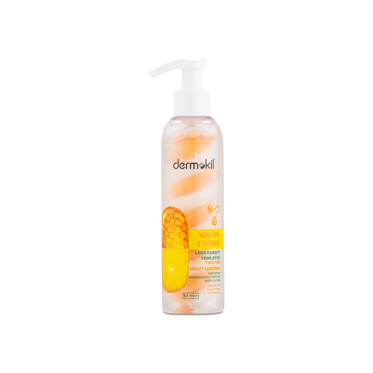 Dermokil Kojik Asit C Vitamini Leke Karşıtı Yenileyici Twister Vücut Losyonu 200 ml - Gratis