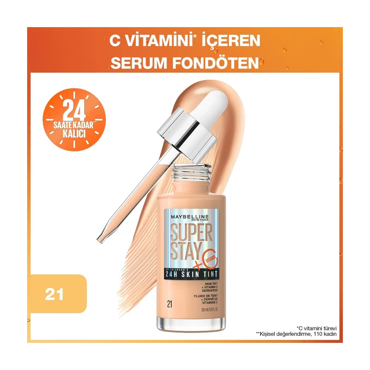 Maybelline New York Super Stay Skin Tint Fondöten 21 - Gratis