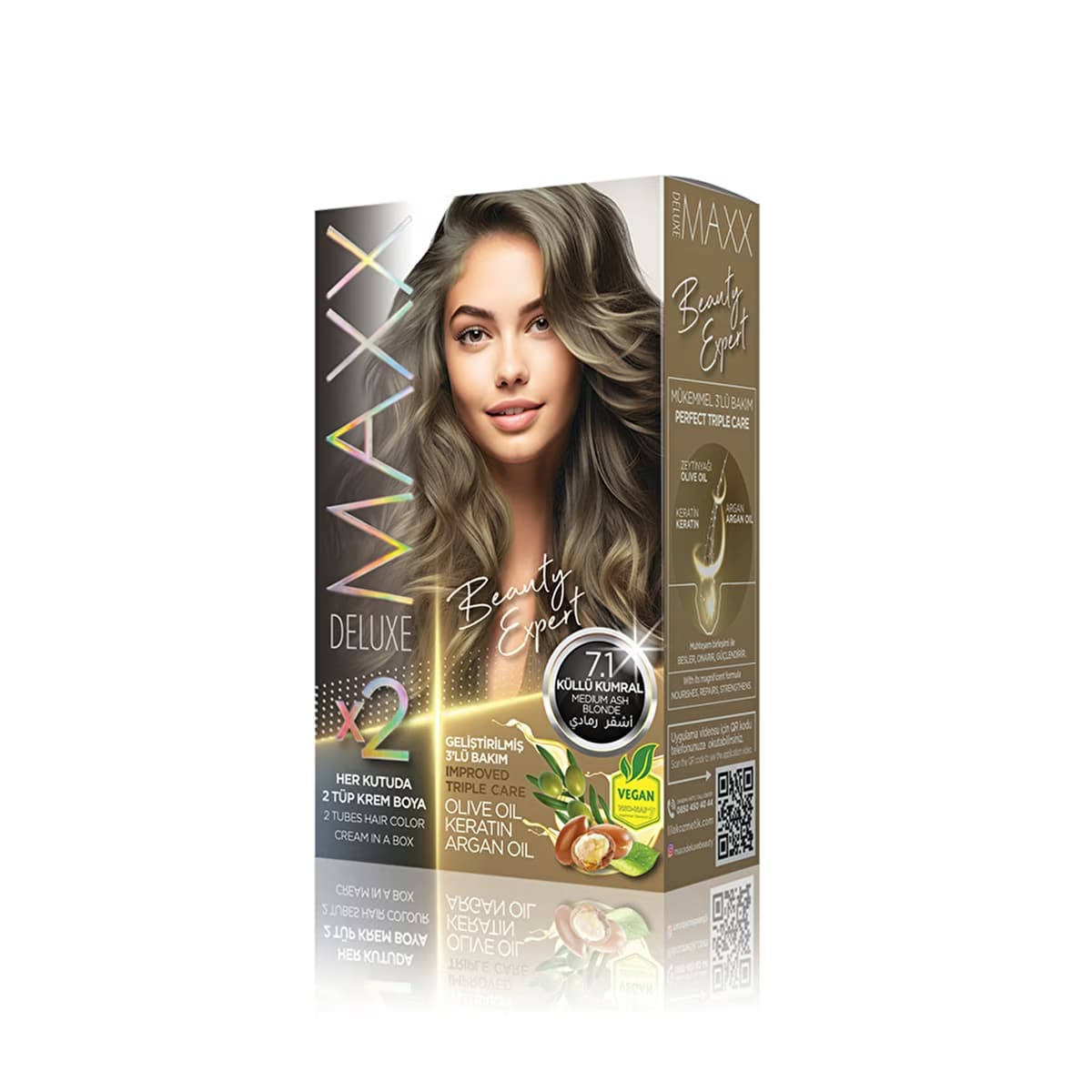 Maxx Deluxe Saç Boyası 7.1 Küllü Kumral - Gratis