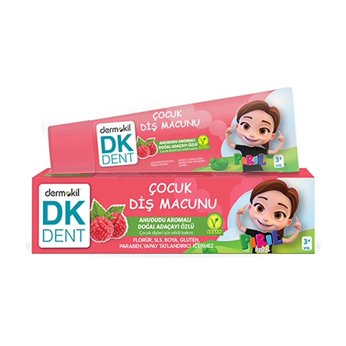 DK Dent Pırıl Ahududu Aromalı Doğal Ada Çayı Özlü Çocuk Diş Macunu 50 ml - Gratis
