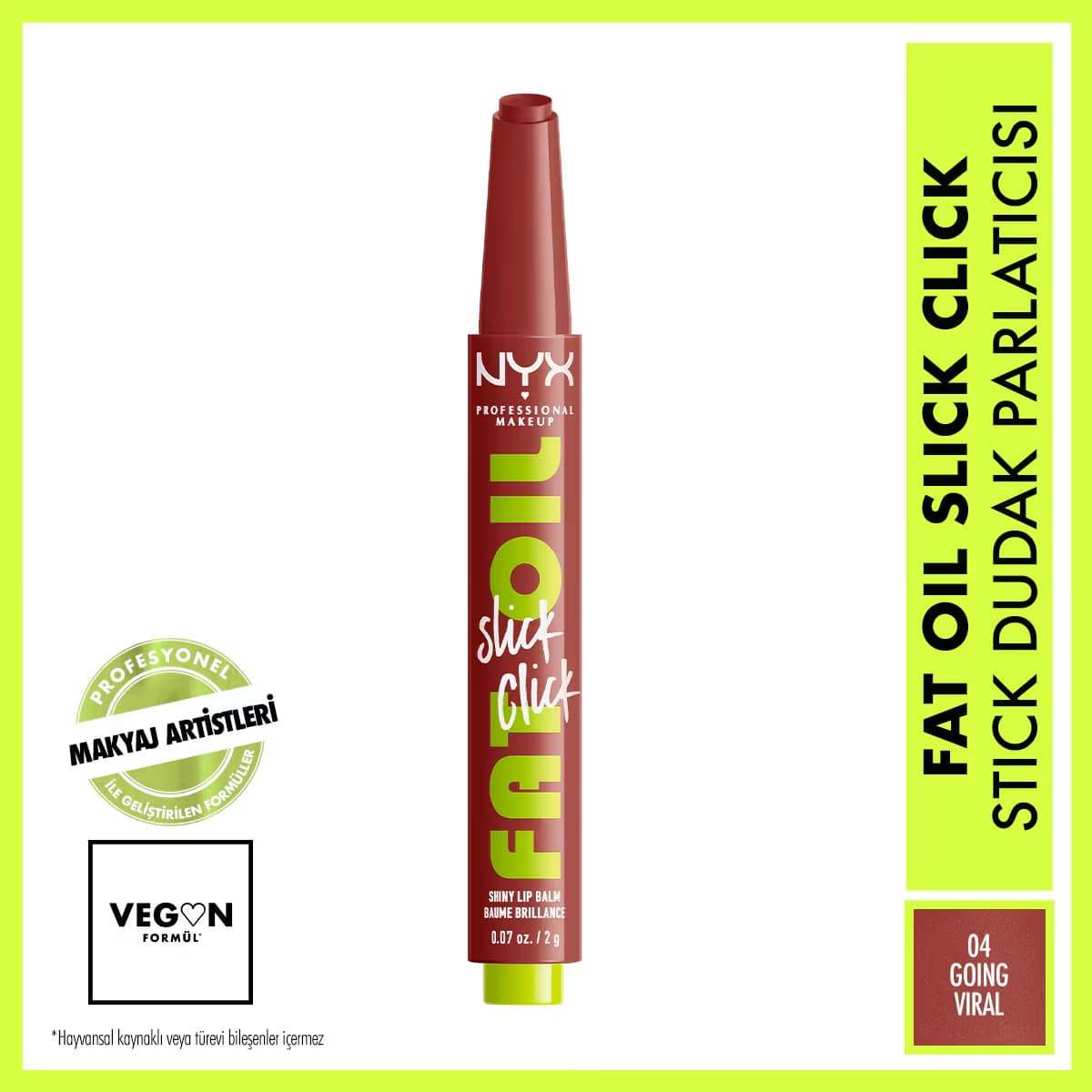 Nyx Professional Makeup Fat Oil Slick Click Parlatıcı Dudak Balmı 04 Going Viral