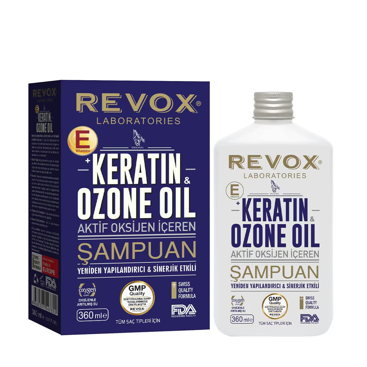 Revox Şampuan Keratin ve Ozon Yağı E Vitamini Bakımı 360 ml