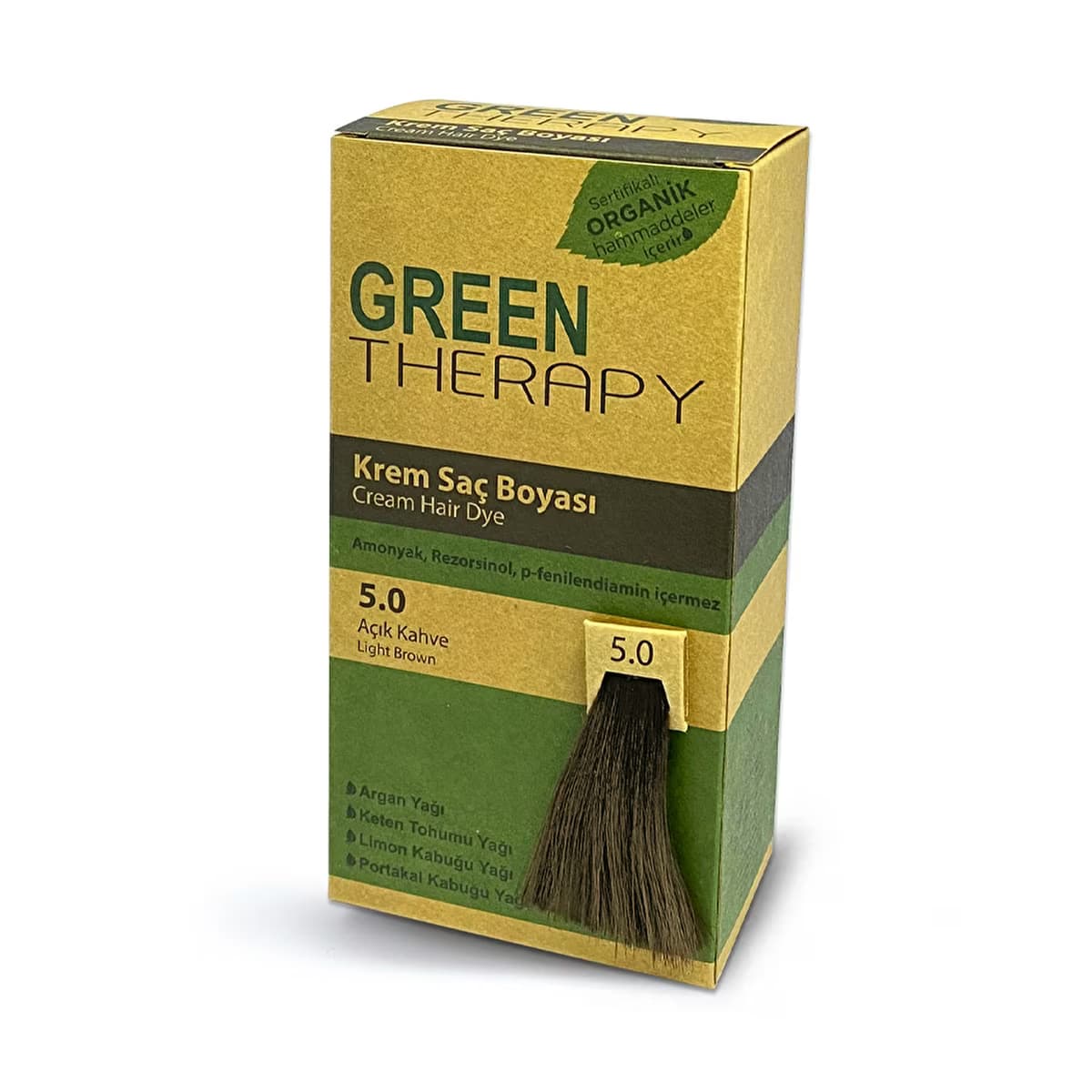 Green Therapy Krem Saç Boyası 5.0 Açık Kahve - Gratis