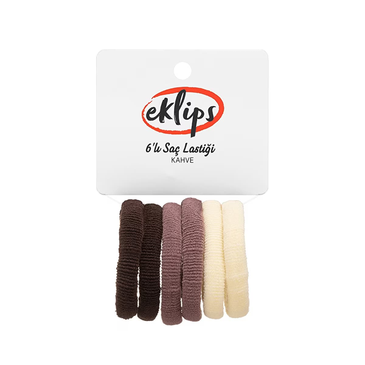 Eklips 6'lı Saç Lastiği Kahve - Gratis