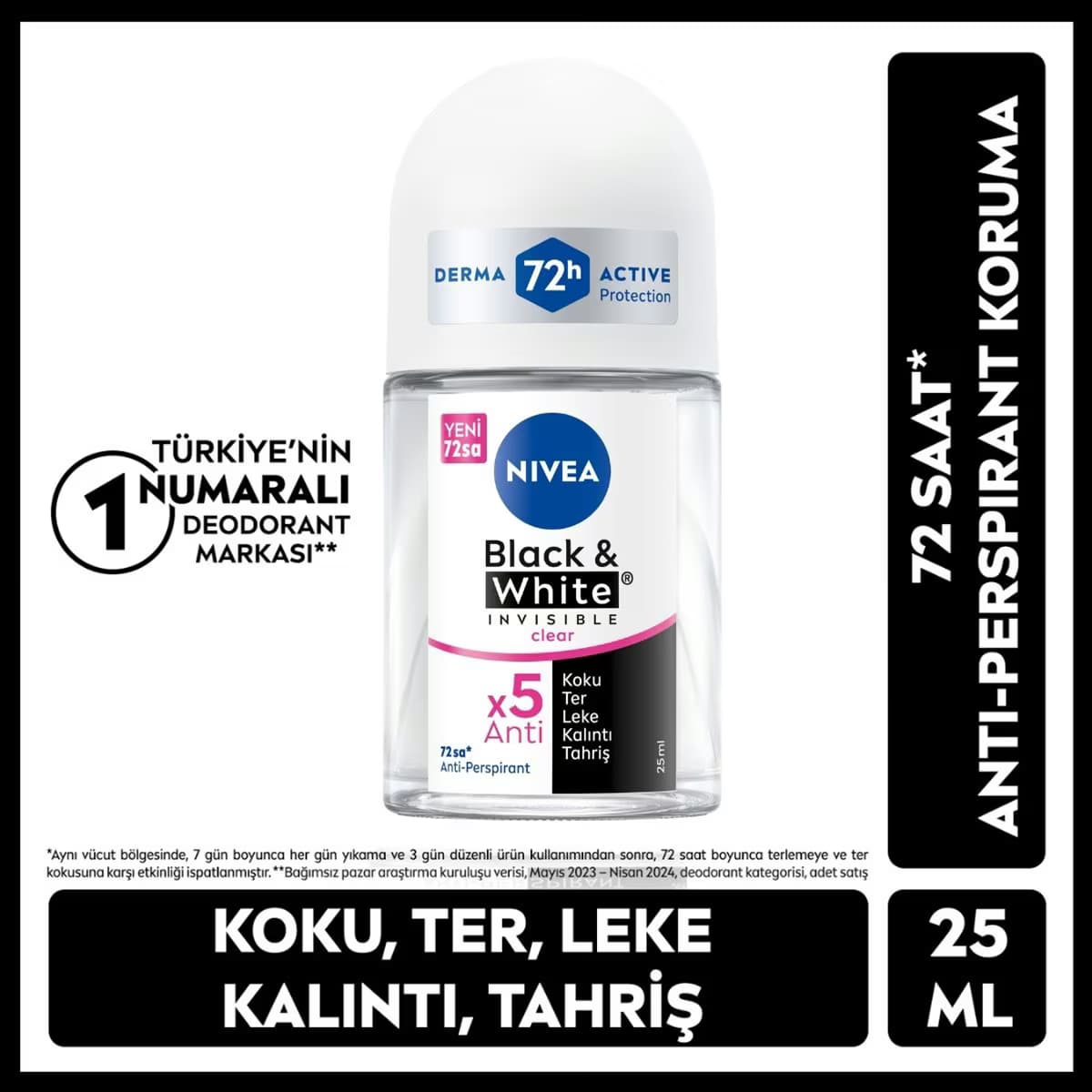 Nivea Deo Kadın Mini Roll On Black&White 25 ml