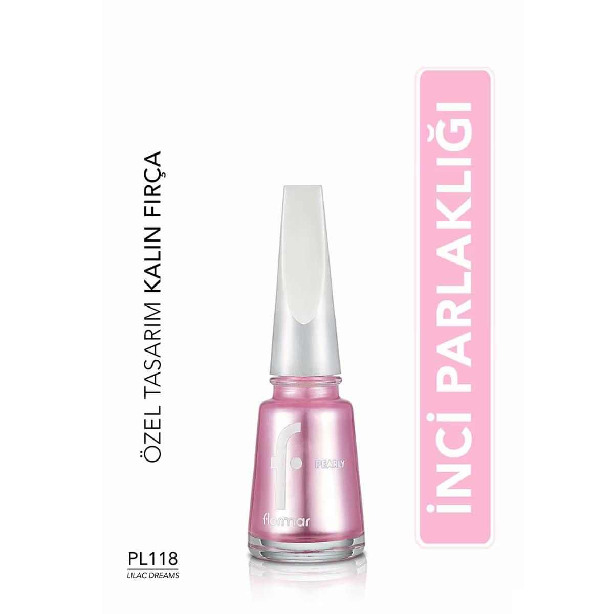 Flormar Pearly Yarı Transparan & Parlak Bitişli Sedefli Oje No: 118 Lilac Dreams