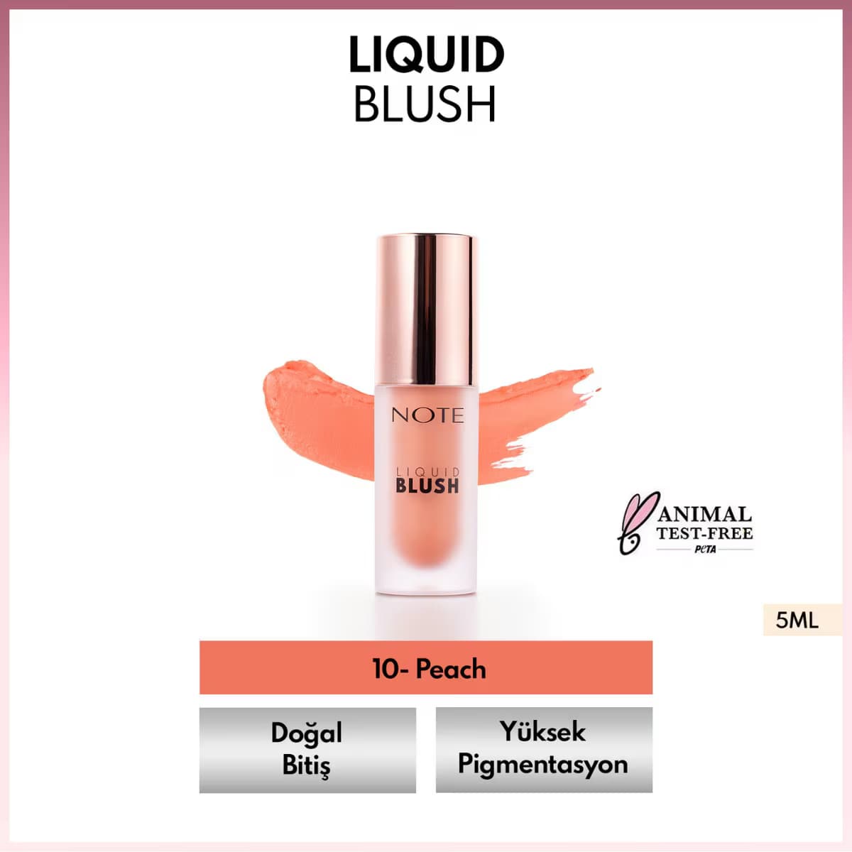 Note Nemlendirici Etkili Işıltılı Likit Allık 10 Peach