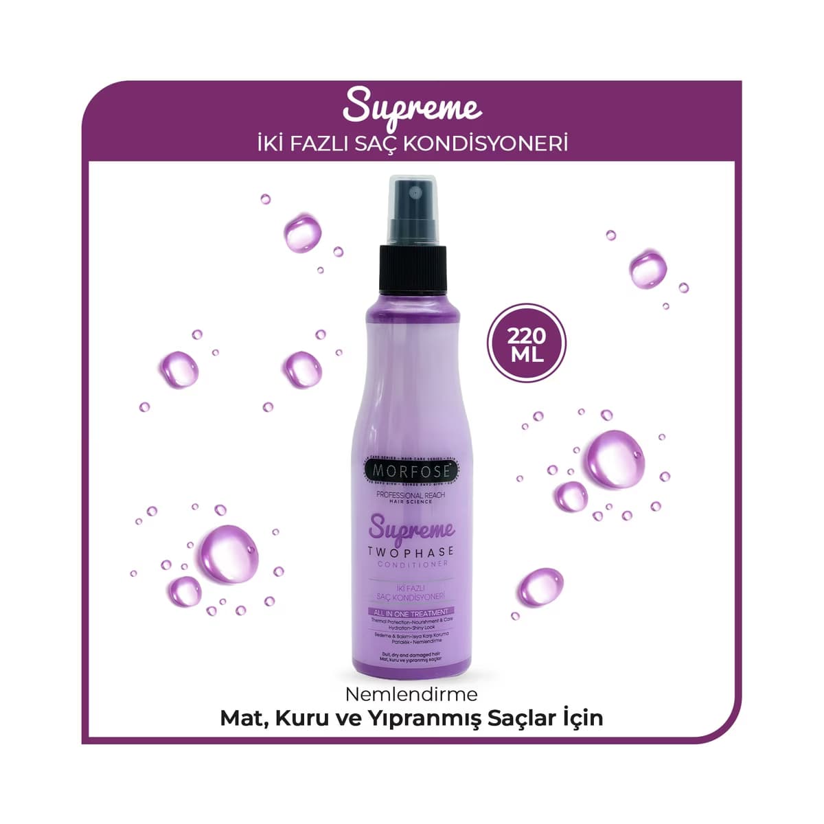 Morfose Supreme Çift Fazlı Fön Suyu 220 ml - Gratis