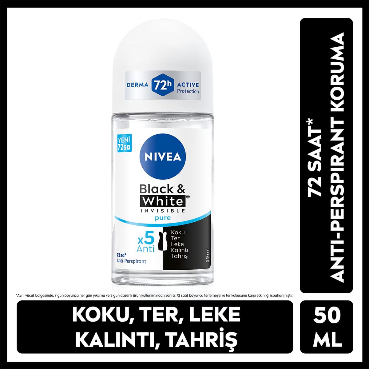 Nivea Invisible Black and White Pure Kadın Roll-On 50 ml