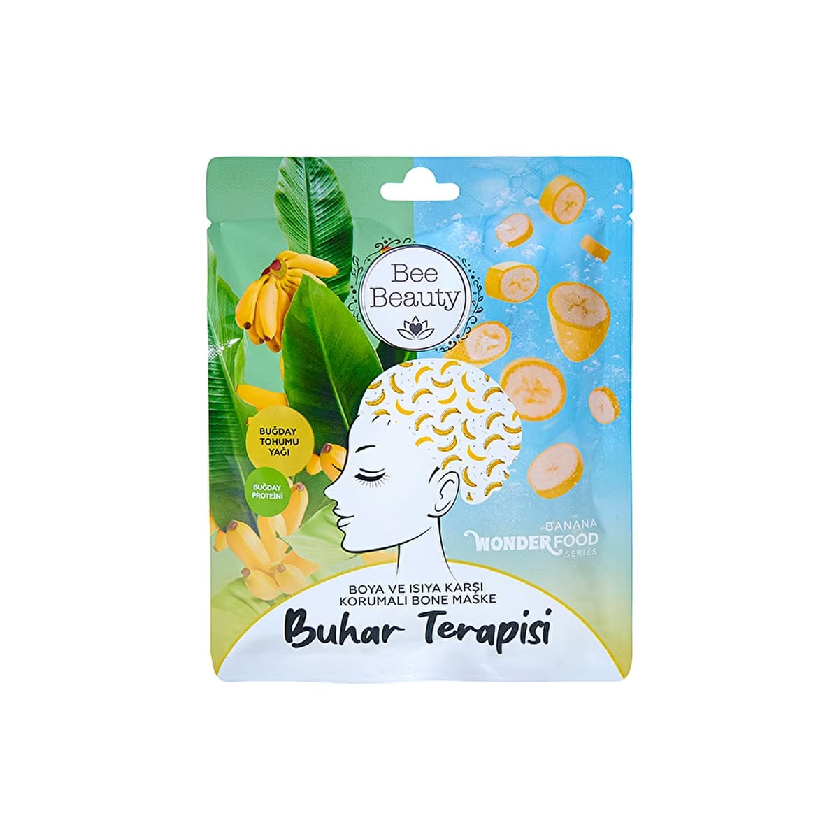 Bee Beauty Wonder Food Muz Buhar Terapisi Boya ve Isıya Karşı Korumalı Bone Maske - Gratis
