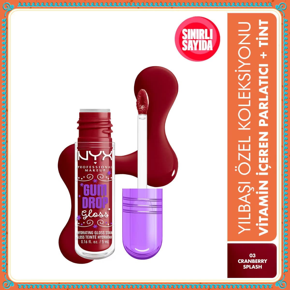 Nyx Professional Makeup Holiday 25 Gum Drop Gloss 03 Cranberry Splash