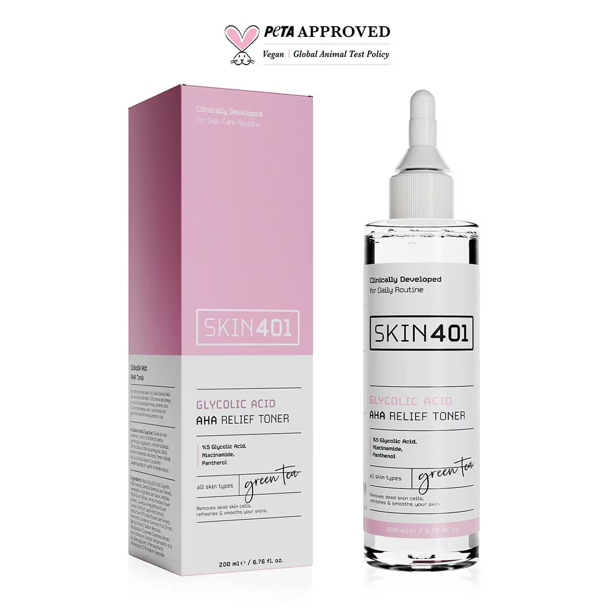Skin401 -%5 Glikolik Asit Aydınlatıcı Etkili & Leke Karşıtı Tonik Tonik 200 ml