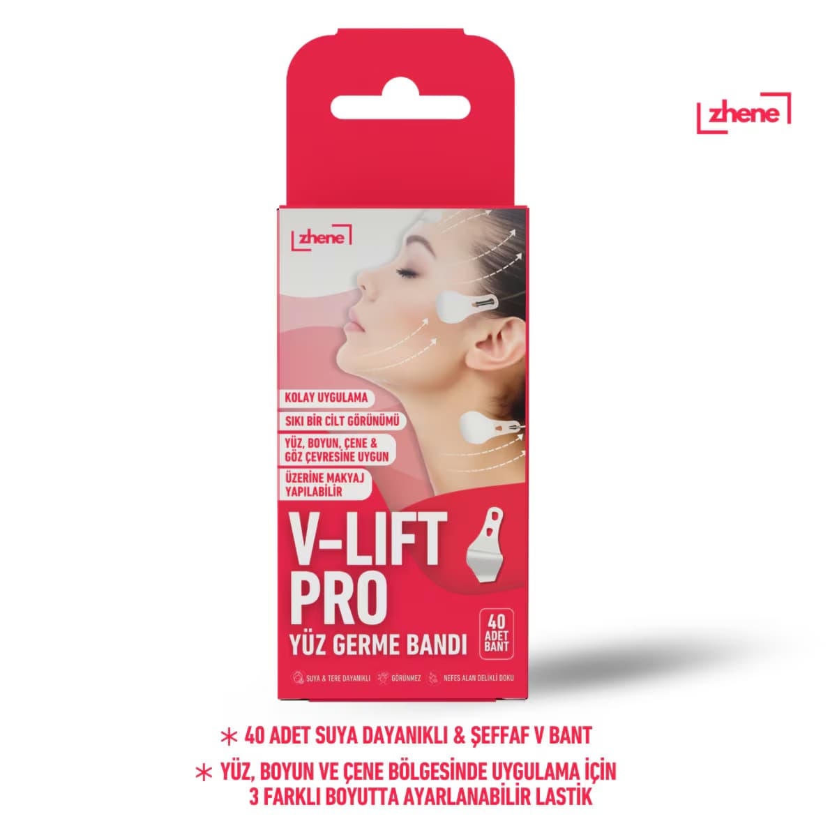 Zhene V-Lift Pro Yüz Germe Bandı 40 Adet