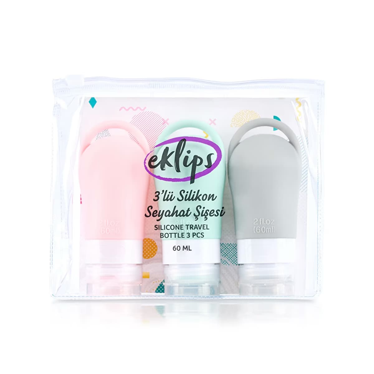 Eklips Silikon Seyahat Şişe 3'lü 60 ml - Gratis