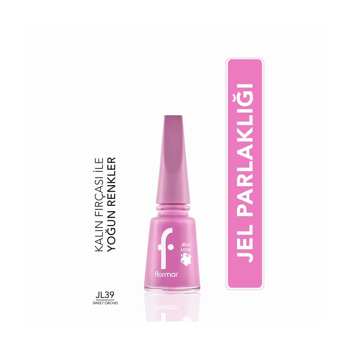 Flormar Jelly Look Yoğun Pigmentli ve Jel Görünümlü Oje JL39 Sweet Orchid - Gratis