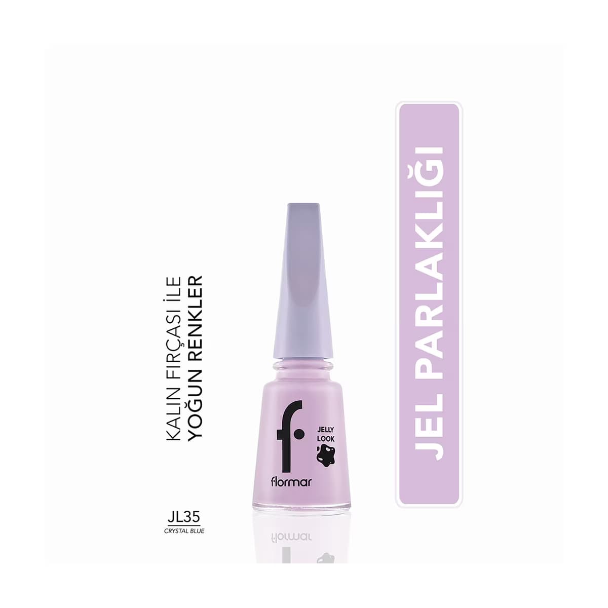 Flormar Jelly Look Yoğun Pigmentli ve Jel Görünümlü Oje JL35 Crystal Blue - Gratis