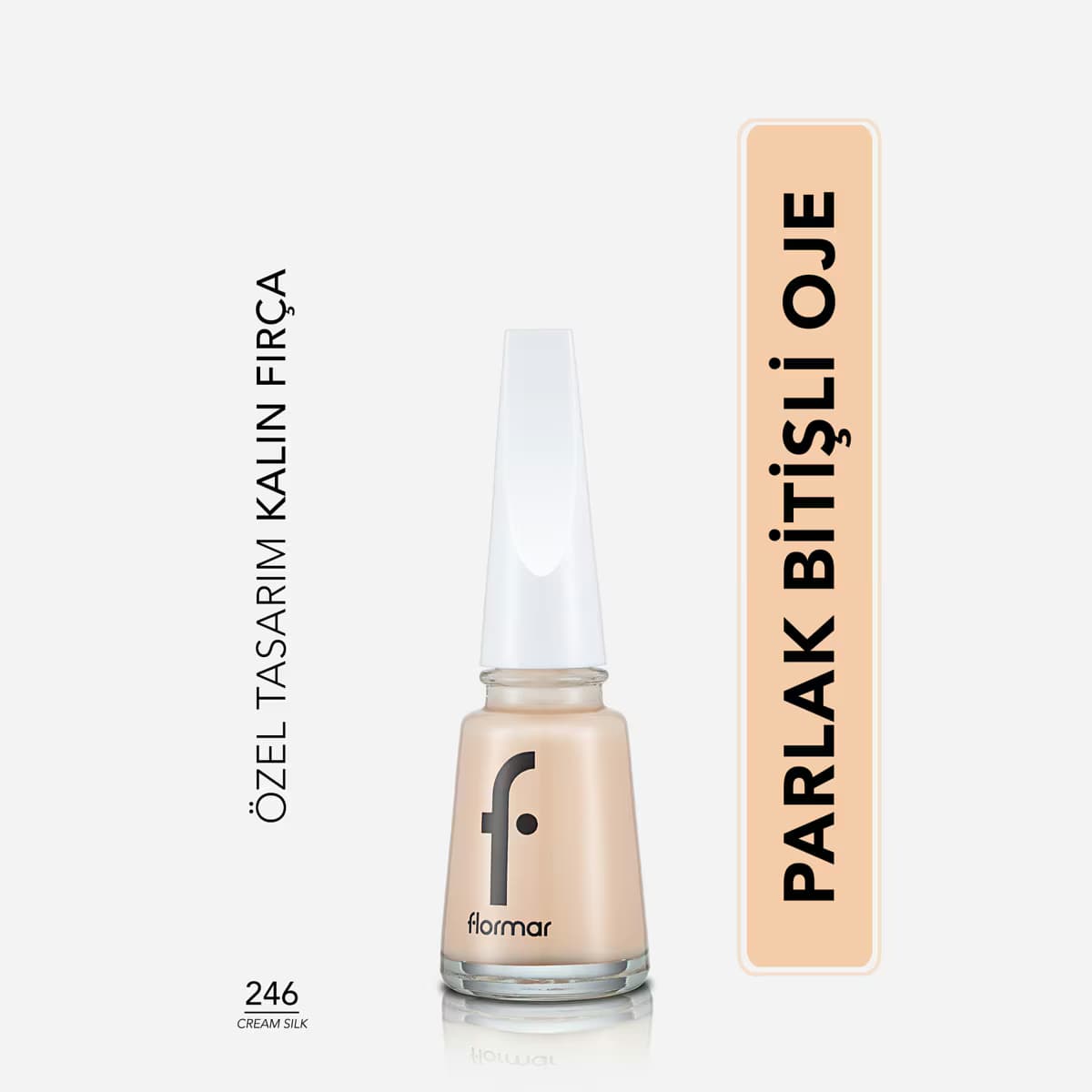 Flormar Nail Enamel Yoğun Pigmentli Parlak Oje No: 246 Creamy Silk