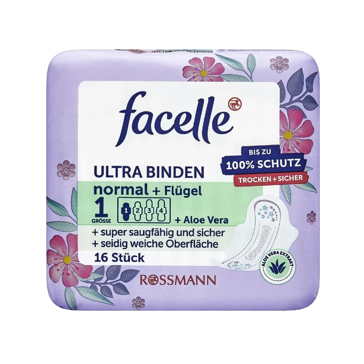 Facelle Ped Ultra Normal Kanatlı Aloe Veralı 16'lı