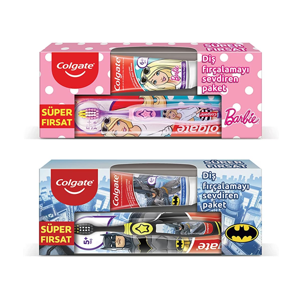 Colgate Barbie & Batman Diş Macunu 75 ml - Diş Fırçası Ağız Bakım Paketi (Asortili) - Gratis