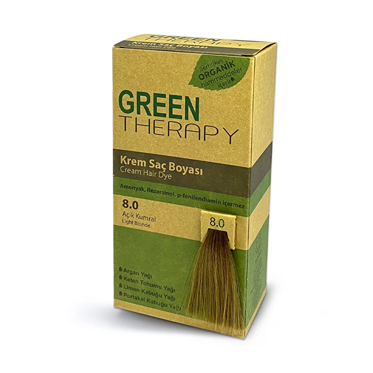 Green Therapy Krem Saç Boyası 8.0 Açık Kumral - Gratis