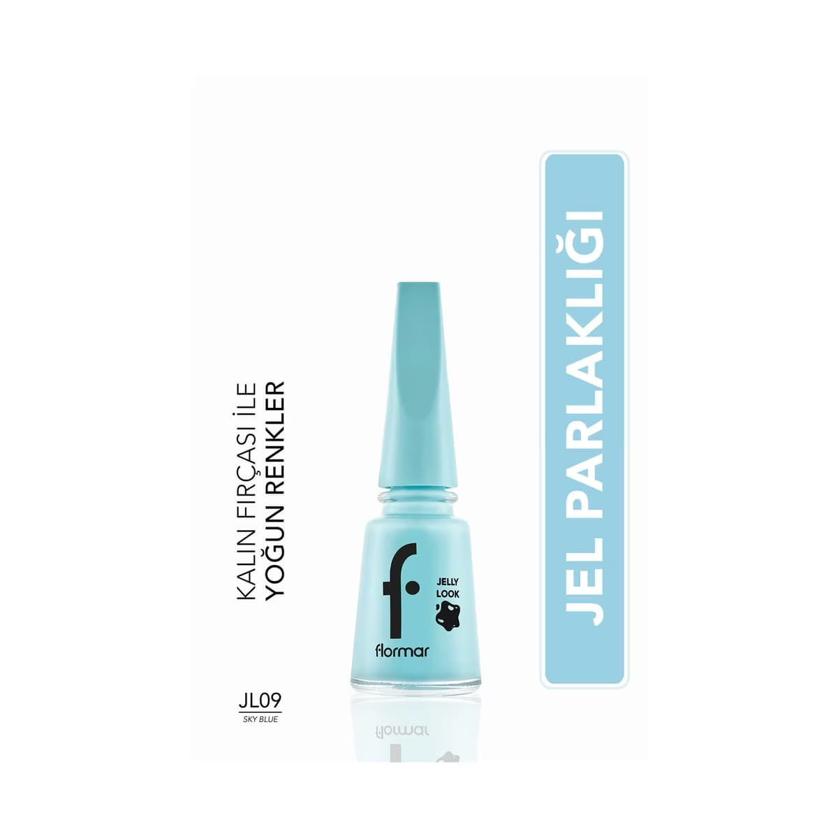 Flormar Jelly Look Yoğun Pigmentli ve Jel Görünümlü Oje JL09 Sky Blue - Gratis