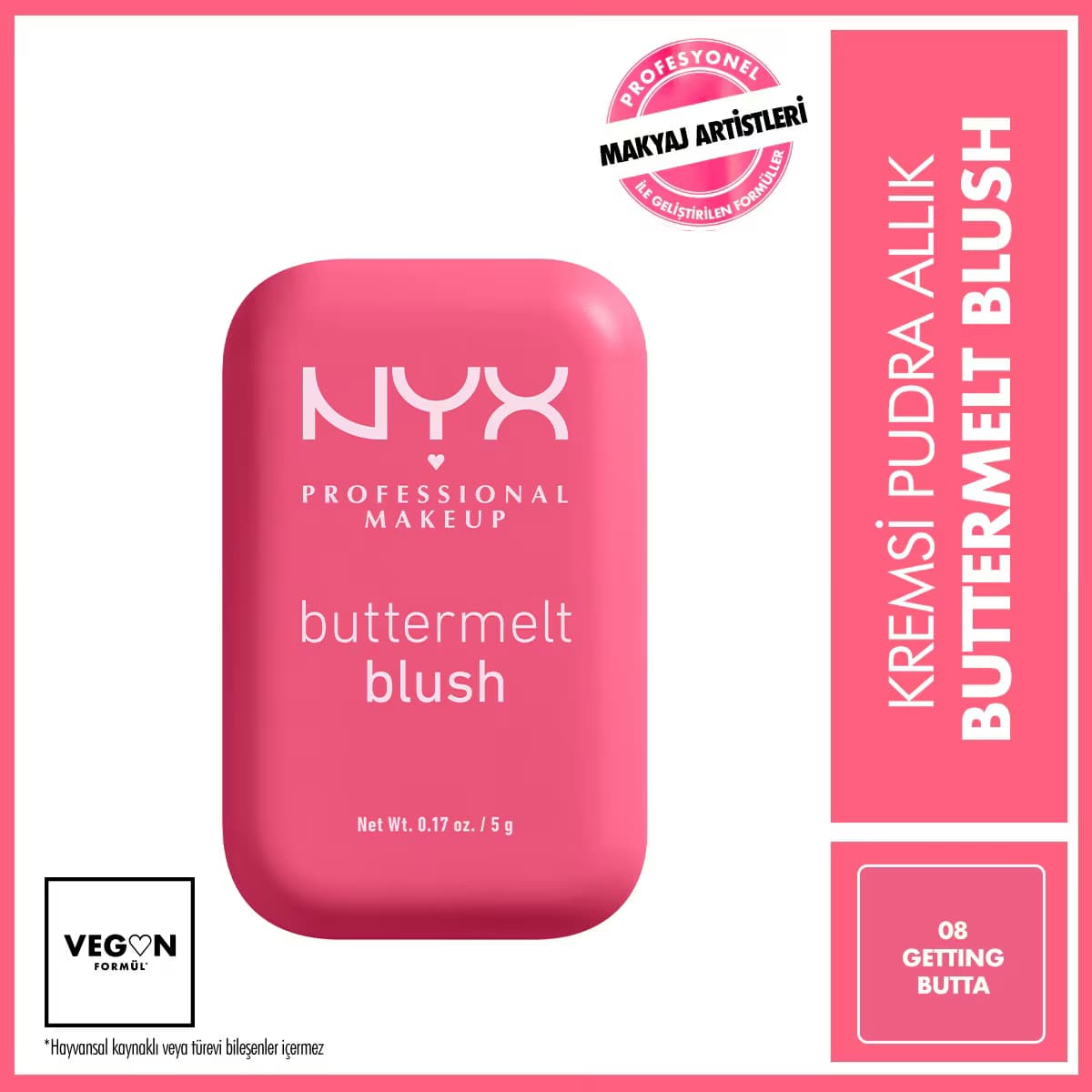 Nyx Professional Makeup Buttermelt Blush Kremsi Pudra Allık 08 Getting Butta
