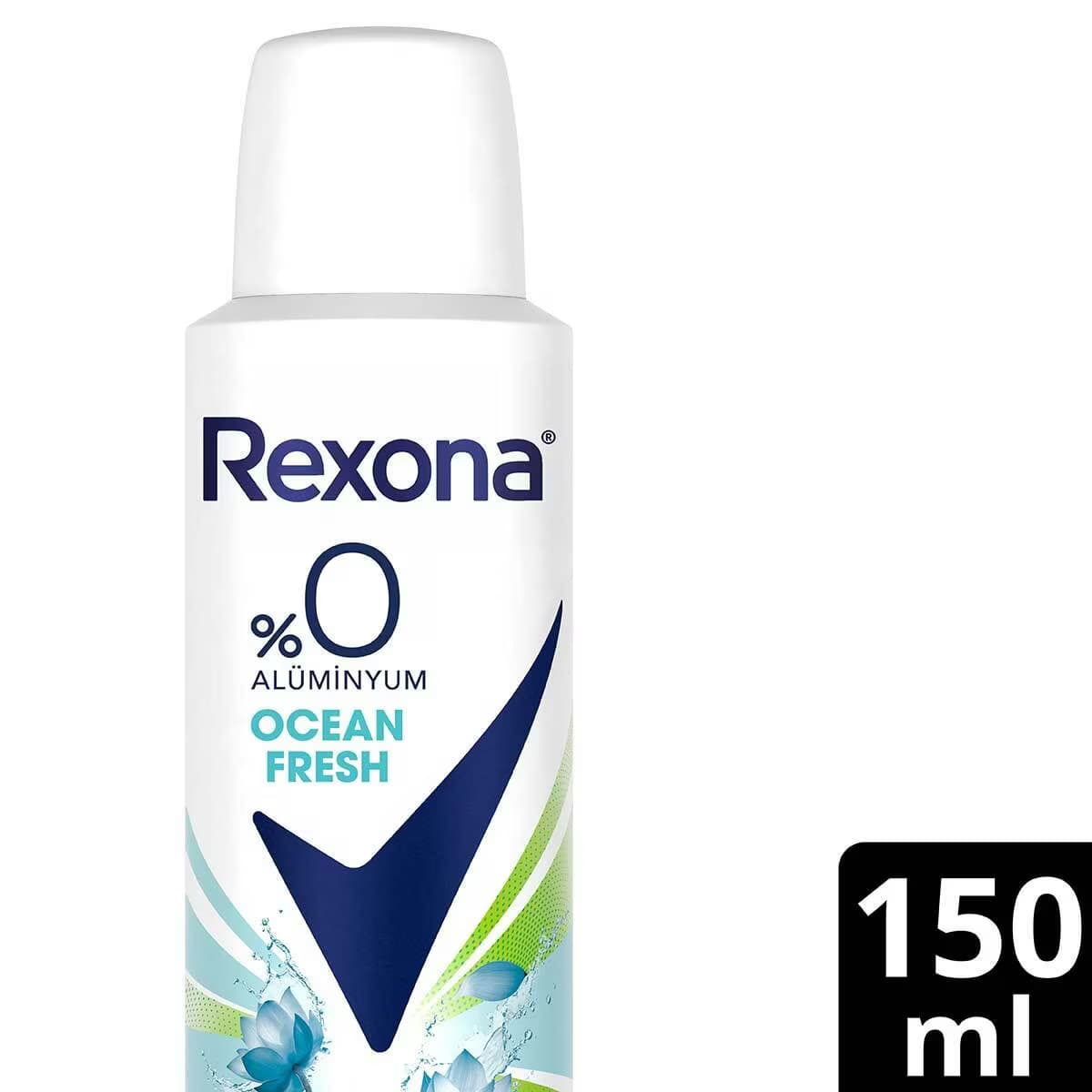 Rexona Kadın Sprey Deodorant Ocean Fresh %0 Alüminyum 48 Saat Ter Kokusuna Karşı Koruma 150 ml