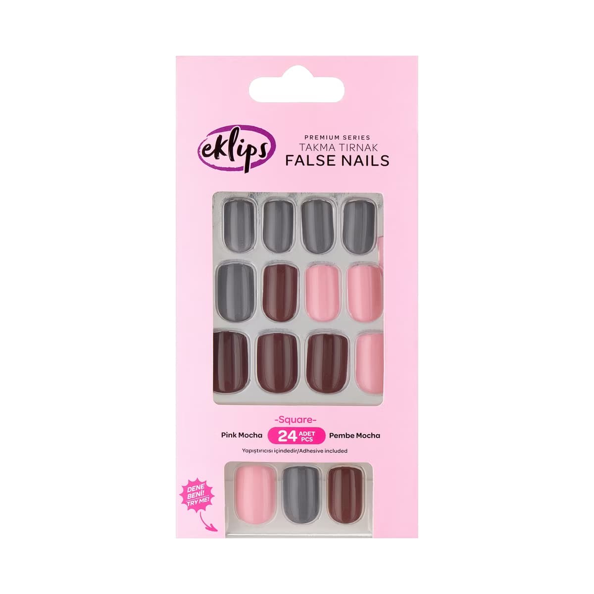 Eklips Takma Tırnak Pembe Mocha 24'lü - Gratis