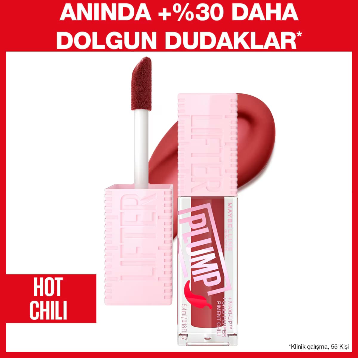 Maybelline New York Lifter Plump Dudak Parlatıcısı 006 Hot Chili