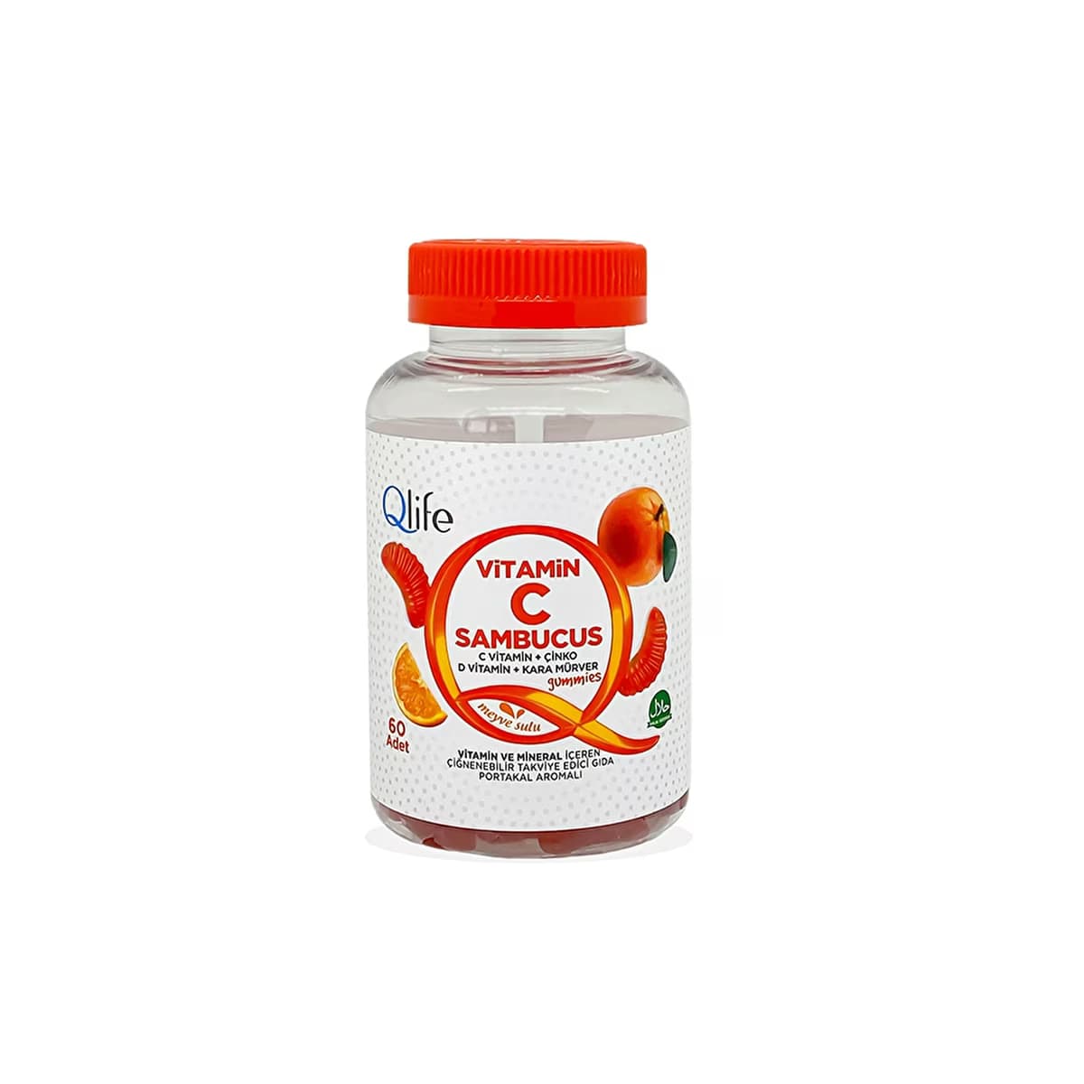 Qlife Sambucus Gummies C, D Vitamini, Çinko, Kara Mürver İçeren Gummies 60 Adet - Gratis