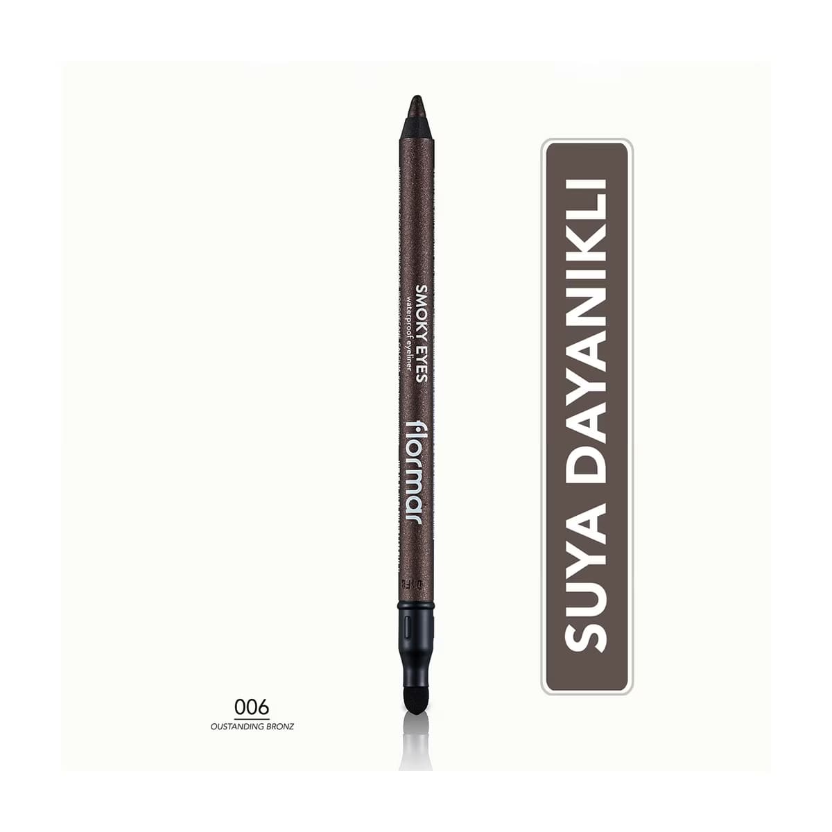 Flormar Smoky Eyes Suya Dayanıklı Işıltılı Göz Kalemi 006 Outstanding Bronze - Gratis