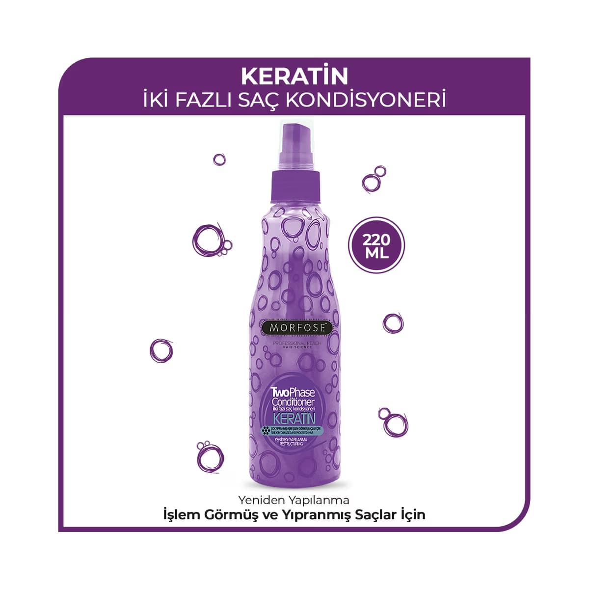 Morfose Keratin Çift Fazlı Fön Suyu 220 ml - Gratis