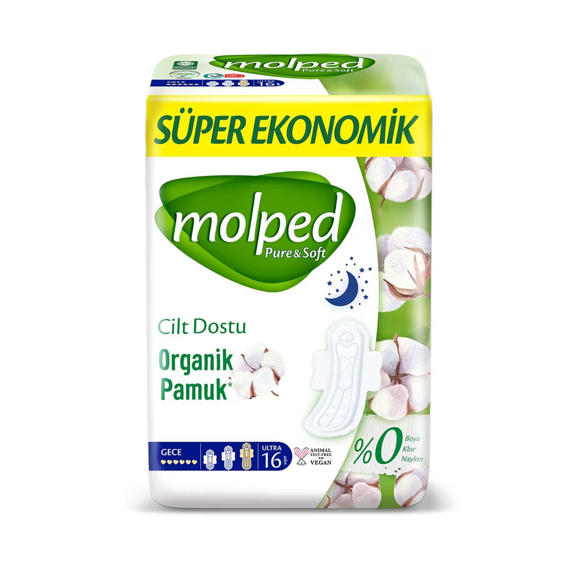 Molped Pure And Soft Gece Süper Ekonomik 16 Adet