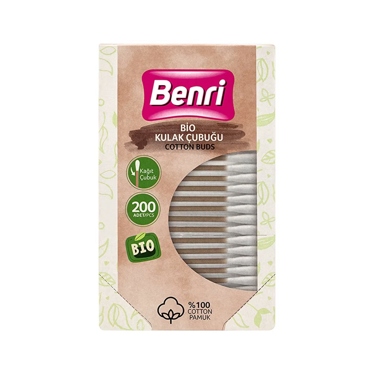 Benri Bio Kulak Çubuğu 200 Adet - Gratis