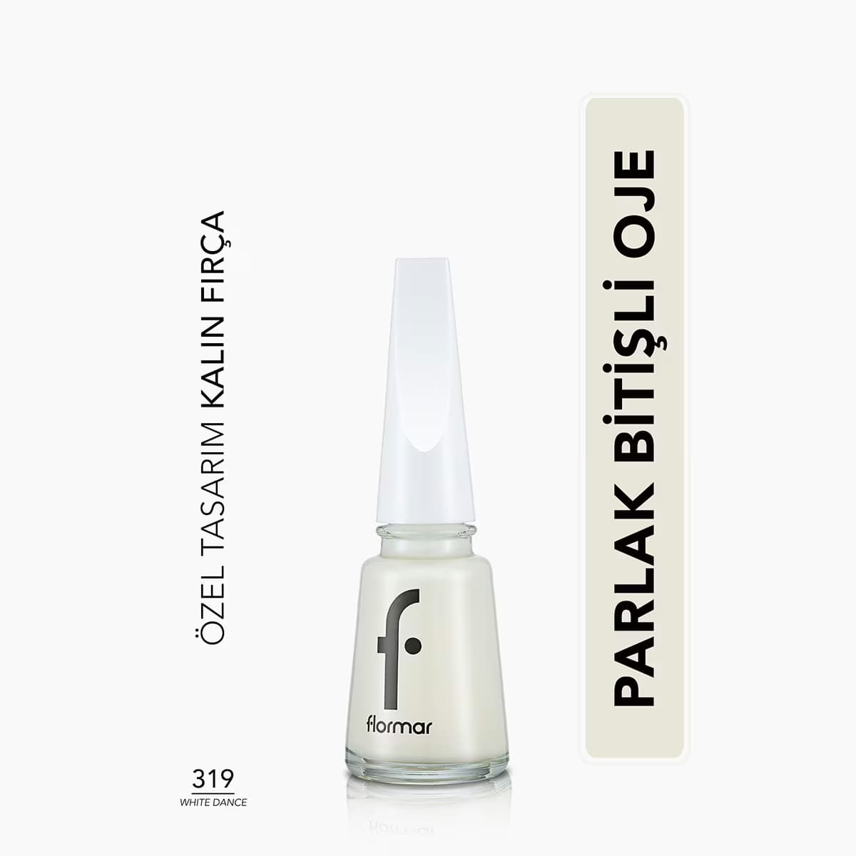 Flormar Nail Enamel Yoğun Pigmentli Parlak Oje No: 319 White Dance