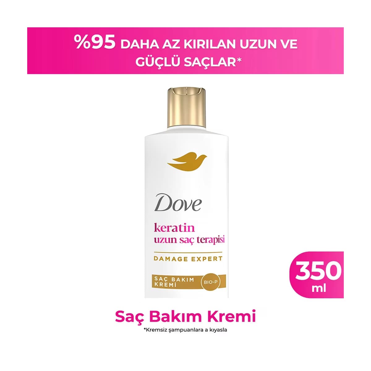 Dove Keratin Uzun Saç Terapisi Saç Bakım Kremi 350 ml - Gratis