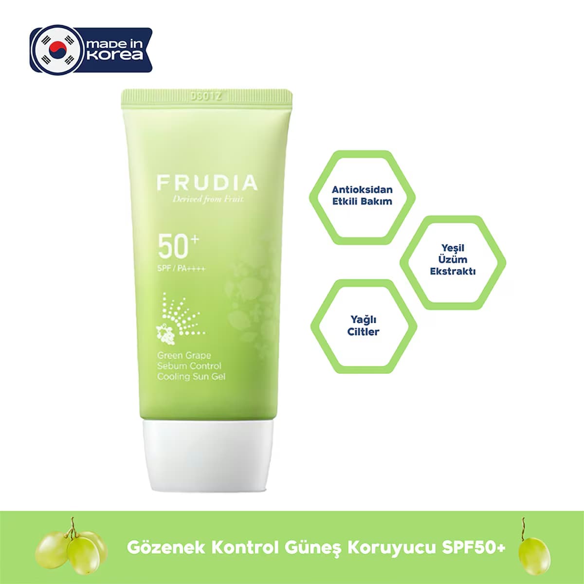 Frudia Green Grape Sebum Gözenek Kontrol Güneş Kremi SPF50 50g