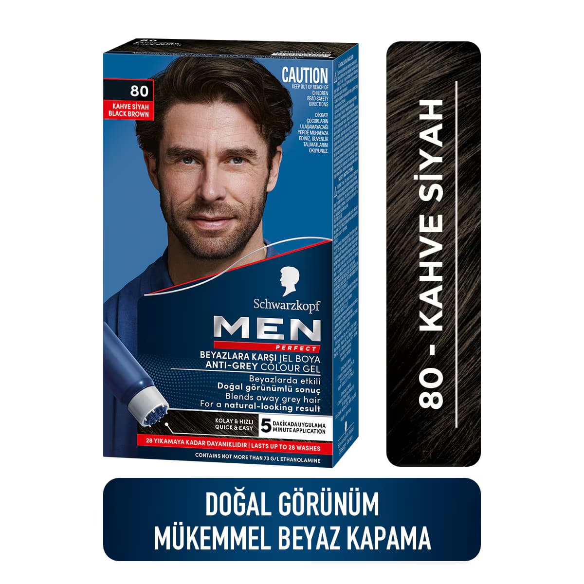 Schwarzkopf Men Perfect Saç Boyası No: 80 Kahve Siyah