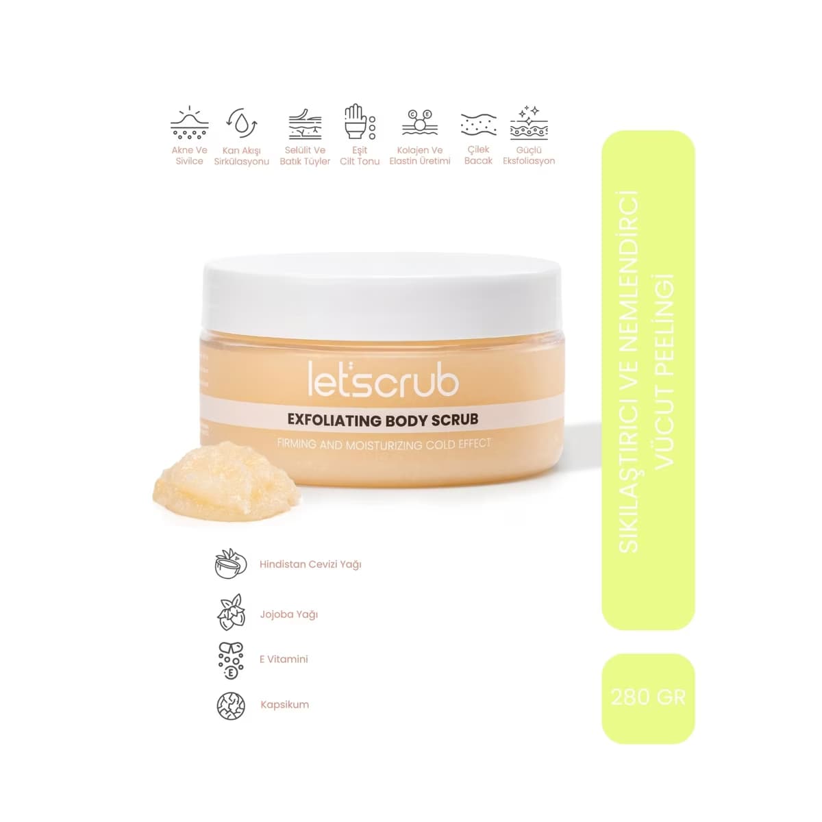 Let'scrub Cold Effect Body Scrub Mentollü Sıkılaştırıcı ve Nemlendirici Vücut Peelingi 280 gr - Gratis